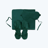 Silk Travel Set 3 PCS Pure Silk Storage Bag Slippers And Eyemask Green S
