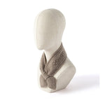 Kids Floral Embroidery Cashmere Scarf Women Crochet Knitted Neckerchief Taupe S