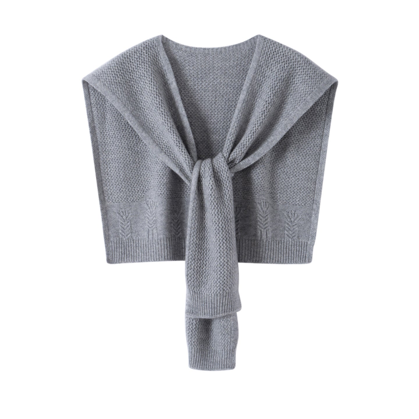 Soft Cashmere Knit Scarf Cashmere Scarf Back Wrap for Women Grey M