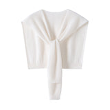 Soft Cashmere Knit Scarf Cashmere Scarf Back Wrap for Women White M