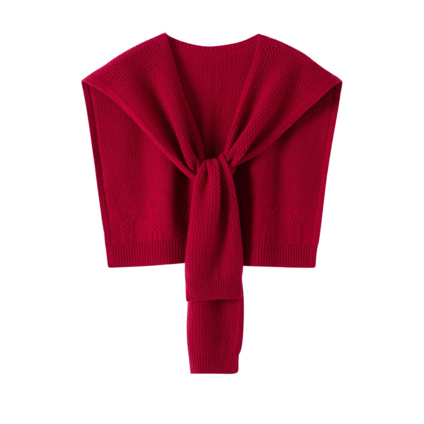 Soft Cashmere Knit Scarf Cashmere Scarf Back Wrap for Women Claret M