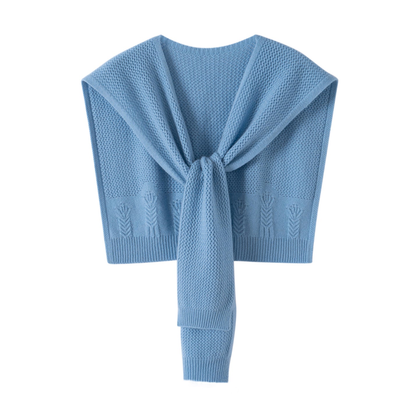 Soft Cashmere Knit Scarf Cashmere Scarf Back Wrap for Women Blue M