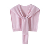Soft Cashmere Knit Scarf Cashmere Scarf Back Wrap for Women Pink M