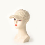 Cashmere Cable Knit Baseball Cap Cashmere Knitted Hats One Size Beige M