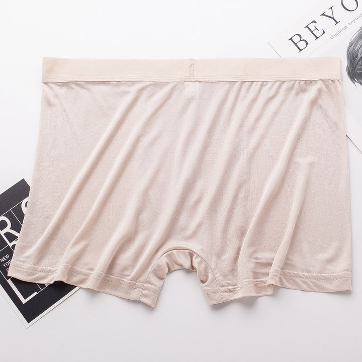 Mulberry Silk Boxer For Mens Pure Silk Briefs Underwear Beige S