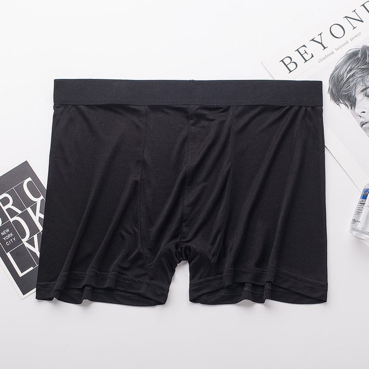 Mulberry Silk Boxer For Mens Pure Silk Briefs Underwear Black S