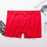 Mulberry Silk Boxer For Mens Pure Silk Briefs Underwear Red S