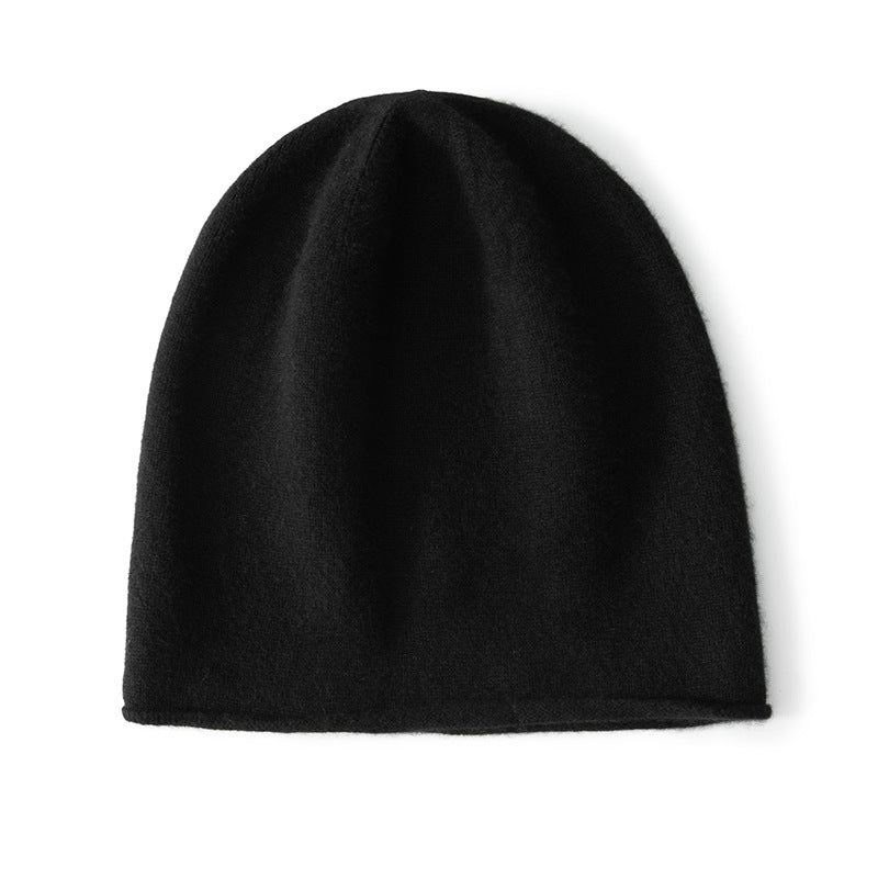 Simple Cashmere Knit Beanie Cashmere Hats For Men And Women Black M