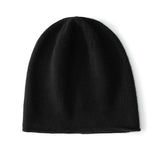 Simple Cashmere Knit Beanie Cashmere Hats For Men And Women Black M