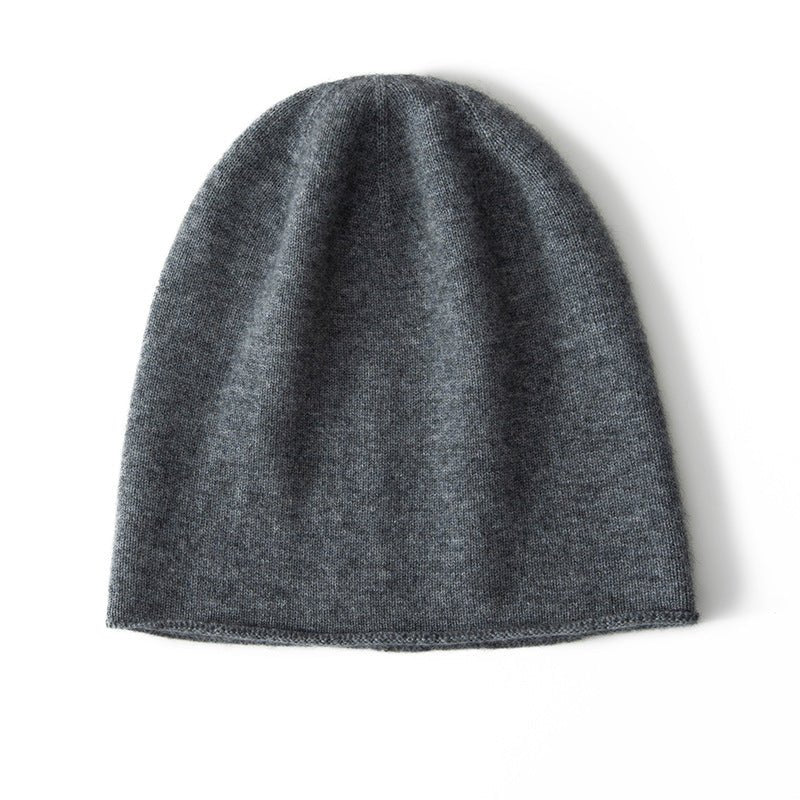 Simple Cashmere Knit Beanie Cashmere Hats For Men And Women Gray M