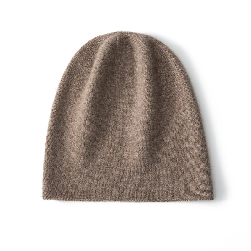 Simple Cashmere Knit Beanie Cashmere Hats For Men And Women Taupe M