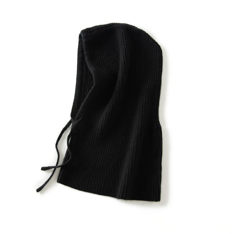 Cashmere Balaclava Cashmere Knitted Hood Hat For Women And Men Black M