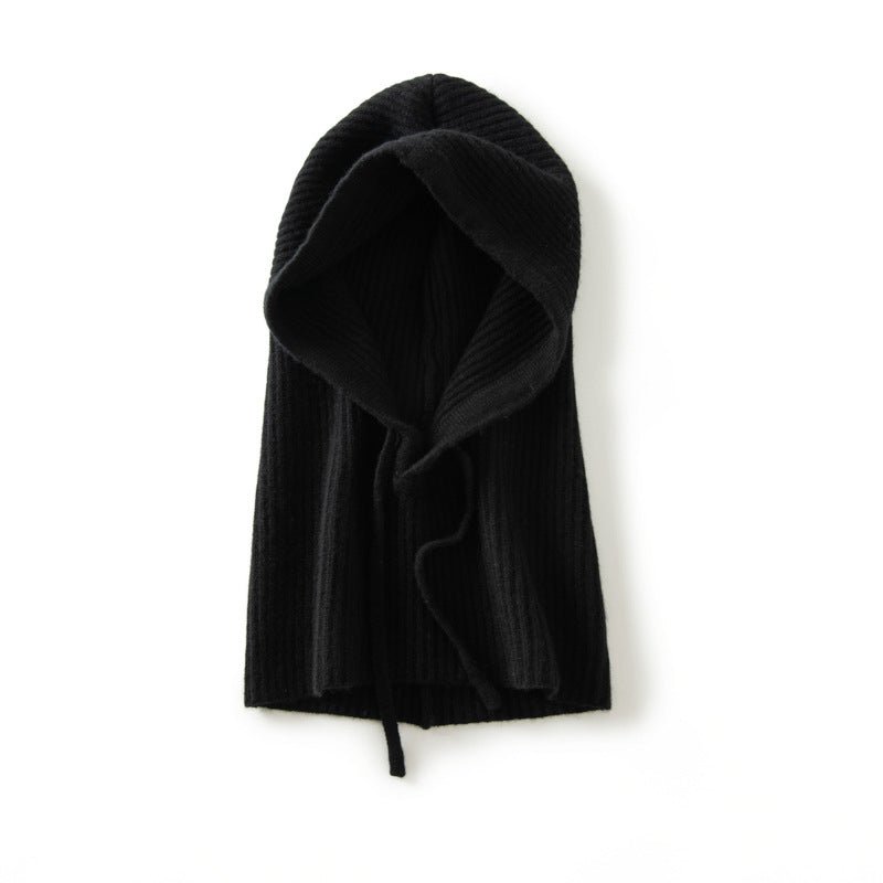 Cashmere Balaclava Cashmere Knitted Hood Hat For Women And Men Black M