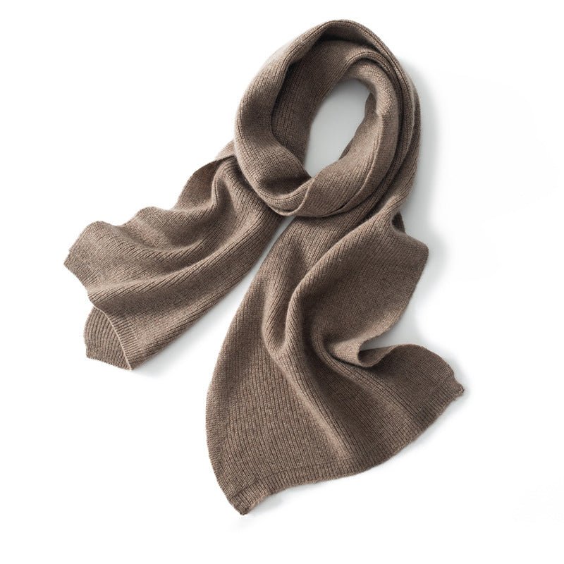 Cashmere Scarf For Couple Ribbed Knit Cashmere Neck Scarf Fall Winter Taupe L