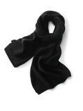 Cashmere Scarf For Couple Ribbed Knit Cashmere Neck Scarf Fall Winter Black L