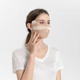 Summer Mulberry Silk Face Masks Anti - UV Canthus Protection Champagne M