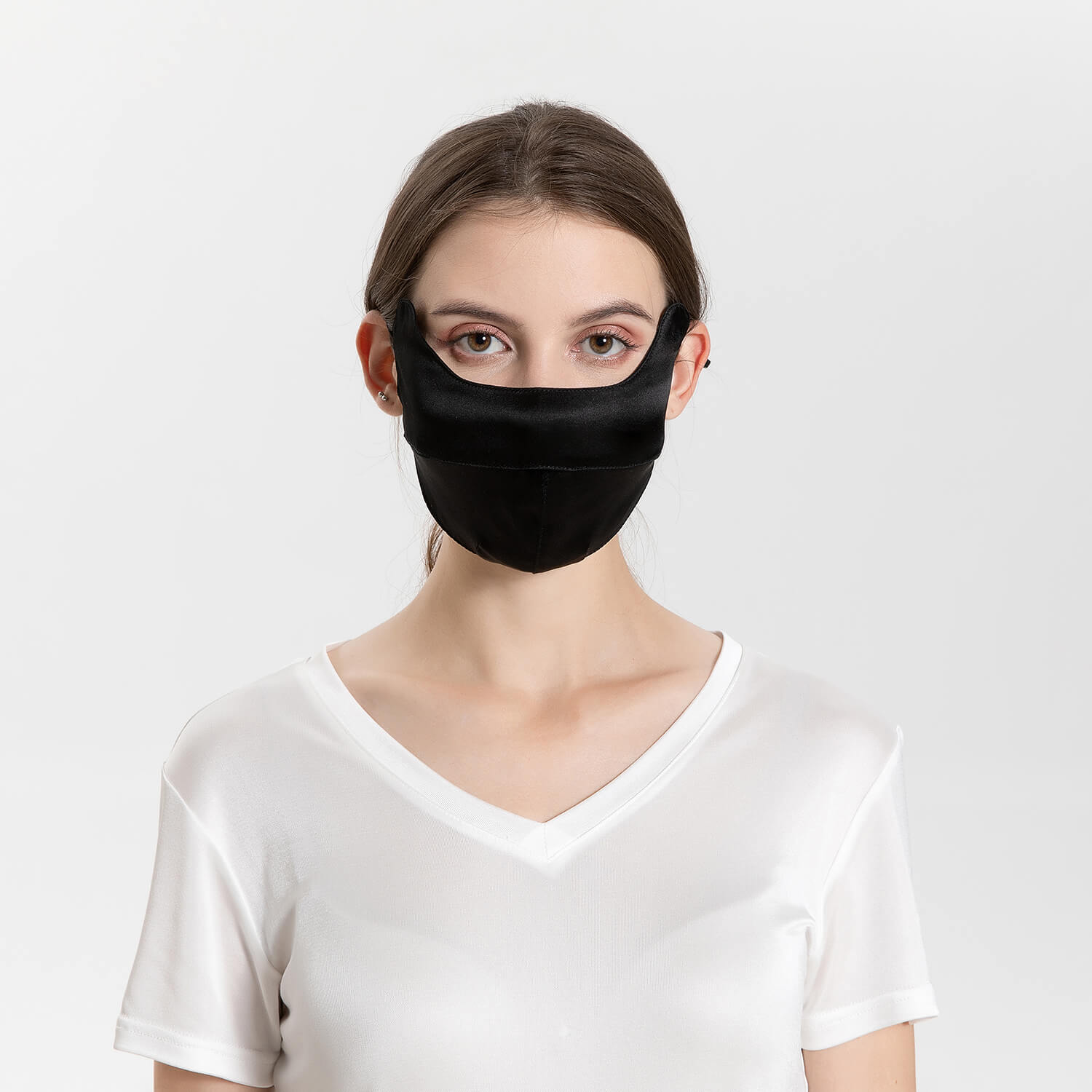 Summer Mulberry Silk Face Masks Anti - UV Canthus Protection Black M