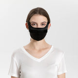 Summer Mulberry Silk Face Masks Anti - UV Canthus Protection Black M