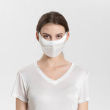 Summer Mulberry Silk Face Masks Anti - UV Canthus Protection Ivory M