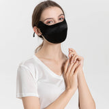 Summer Mulberry Silk Face Masks Anti - UV Canthus Protection Black M