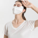 Summer Mulberry Silk Face Masks Anti - UV Canthus Protection Ivory M