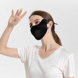 Summer Mulberry Silk Face Masks Anti - UV Canthus Protection Black M