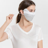 Summer Mulberry Silk Face Masks Anti - UV Canthus Protection Silver Gray M