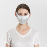 Summer Mulberry Silk Face Masks Anti - UV Canthus Protection Silver Gray M