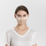 Summer Mulberry Silk Face Masks Anti - UV Canthus Protection Champagne M