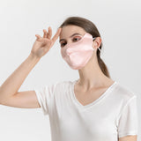 Summer Mulberry Silk Face Masks Anti - UV Canthus Protection Pink M