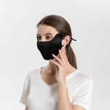 Summer Mulberry Silk Face Masks Anti - UV Canthus Protection Black M