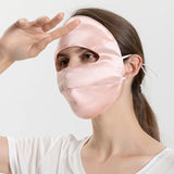 Summer Silk Full Face Masks Silk Beauty Mask Pink M