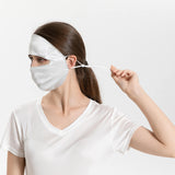 Summer Silk Full Face Masks Silk Beauty Mask Silver Gray M