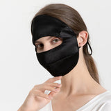 Summer Silk Full Face Masks Silk Beauty Mask Black M