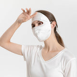 Summer Silk Full Face Masks Silk Beauty Mask Ivory M