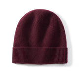 Thick Cashmere Beanie Ribbed Cashmere Winter Hat With Luxe Braided Fuchsia M