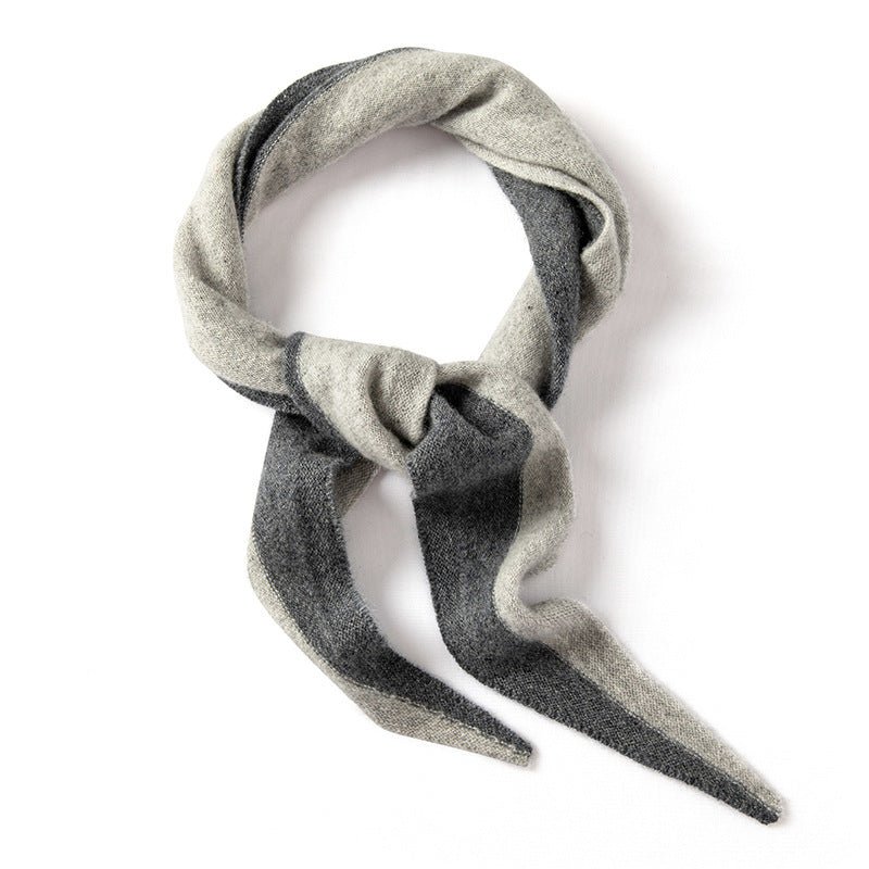 Two Tone Cashmere Wrap Cashmere Triangle Cashmere Neck Tie Cashmere Bandana Grey M