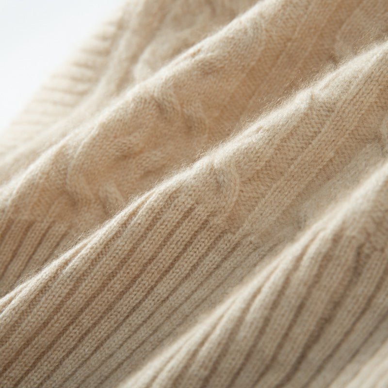 Unisex Cashmere Hooded Snood Cashmere Balaclava Cashmere Knit Hooded Cowl Beige M