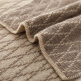 Unisex Geometric Diamond Knit Cashmere Scarf Long Cashmere Warp Taupe M