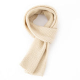 Unisex Long Cashmere Scarf for Fall Winter Cashmere Waffle Knit Scarf Beige M
