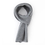 Unisex Long Cashmere Scarf for Fall Winter Cashmere Waffle Knit Scarf Grey M