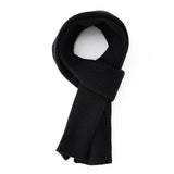Unisex Long Cashmere Scarf for Fall Winter Cashmere Waffle Knit Scarf Black M
