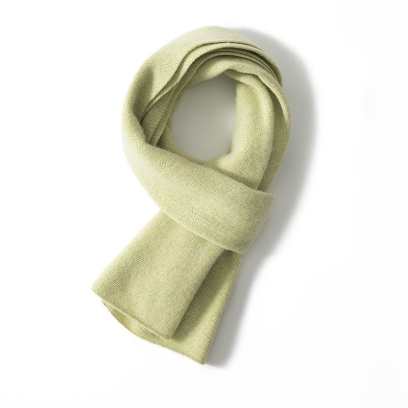 Unisex Short Cashmere Scarf Multi Colors Cashmere Neck Warmer Light Green M