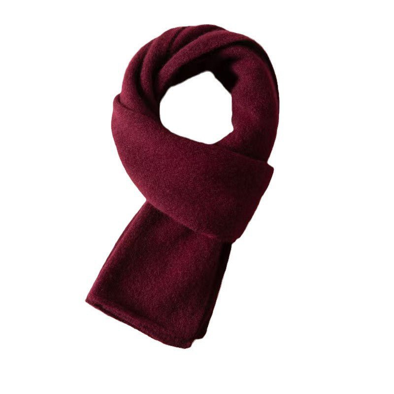 Unisex Short Cashmere Scarf Multi Colors Cashmere Neck Warmer Angora Red M