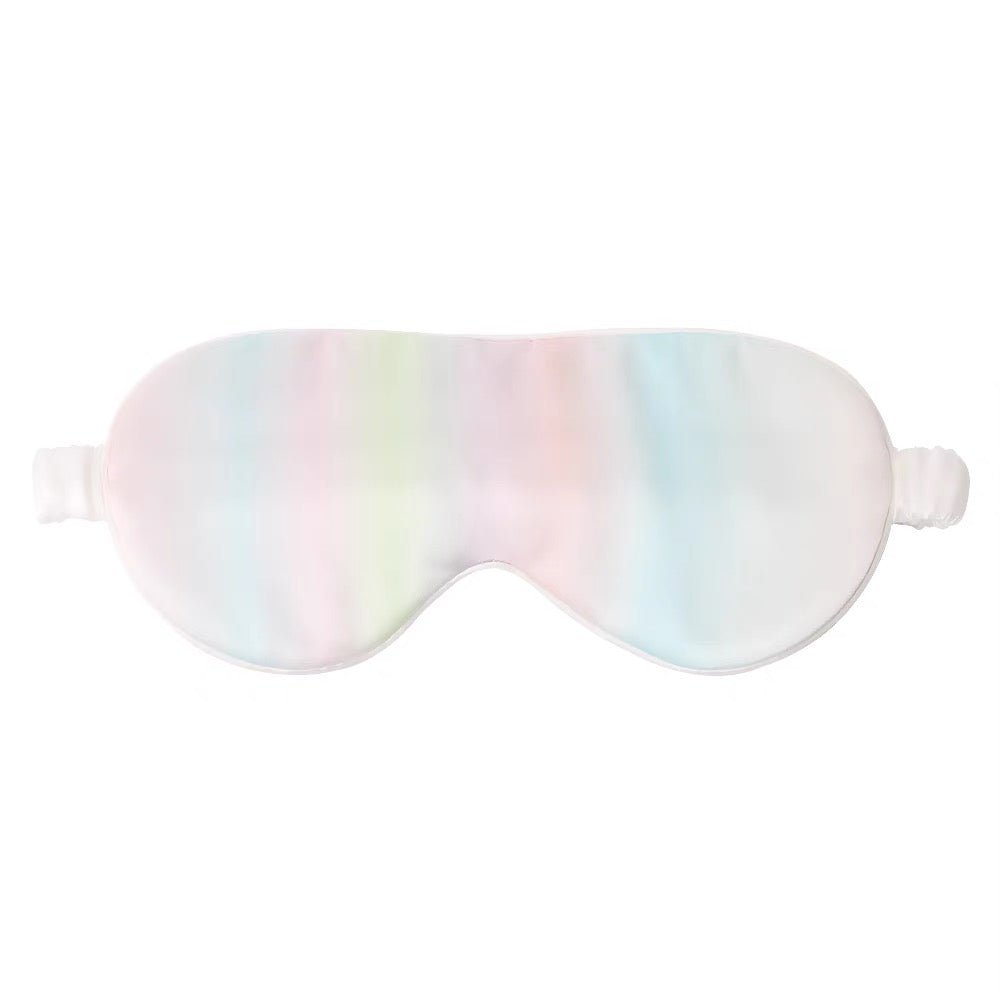 Unisex Silk Eye Mask with Cat Illustration Double Sided Silk Sleep Mask Iridescent Pastel M