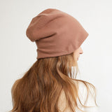 Unisex Slouchy Cashmere Beanie Hat Cashmere Knitted Beanie Stacked Pink Brown M