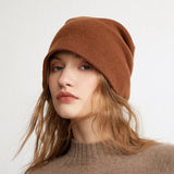 Unisex Slouchy Cashmere Beanie Hat Cashmere Knitted Beanie Stacked Caramel M