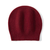 Unisex Cashmere Slouchy Beanie Hat Cashmere Double - Layered Ski Cap Claret M