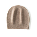 Unisex Cashmere Slouchy Beanie Hat Cashmere Double - Layered Ski Cap Taupe M