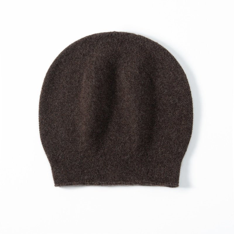 Unisex Cashmere Slouchy Beanie Hat Cashmere Double - Layered Ski Cap Coffee M